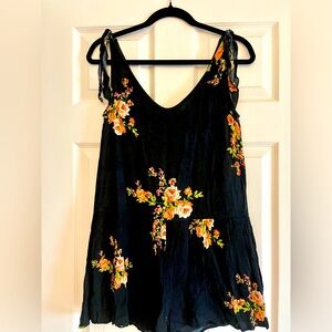 Black Floral Romper-size small